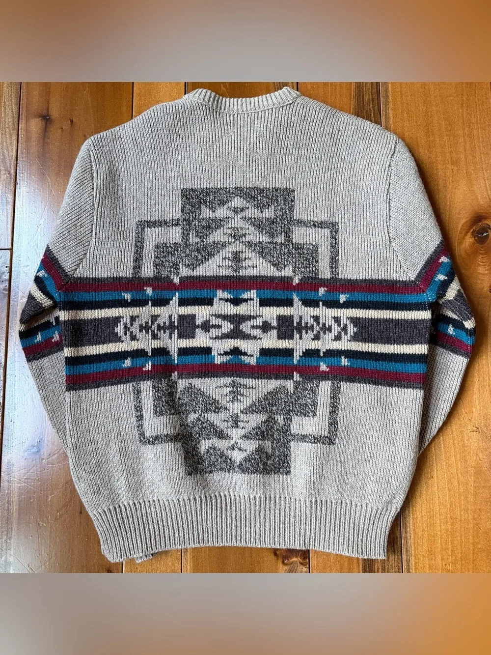 Vintage Pendleton Aztec Southwestern Pattern Wool Crewneck Sweater